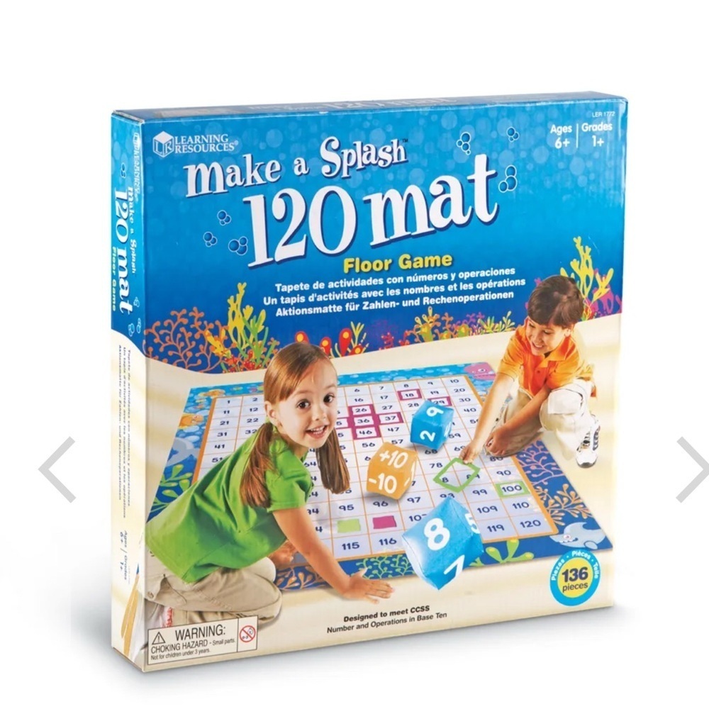 Blue and White Interactive Learning Mat